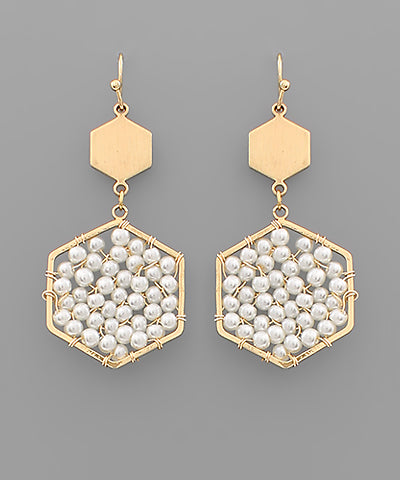 31425-WOVEN PEARL EARRINGS