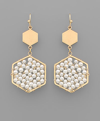 31425-WOVEN PEARL EARRINGS