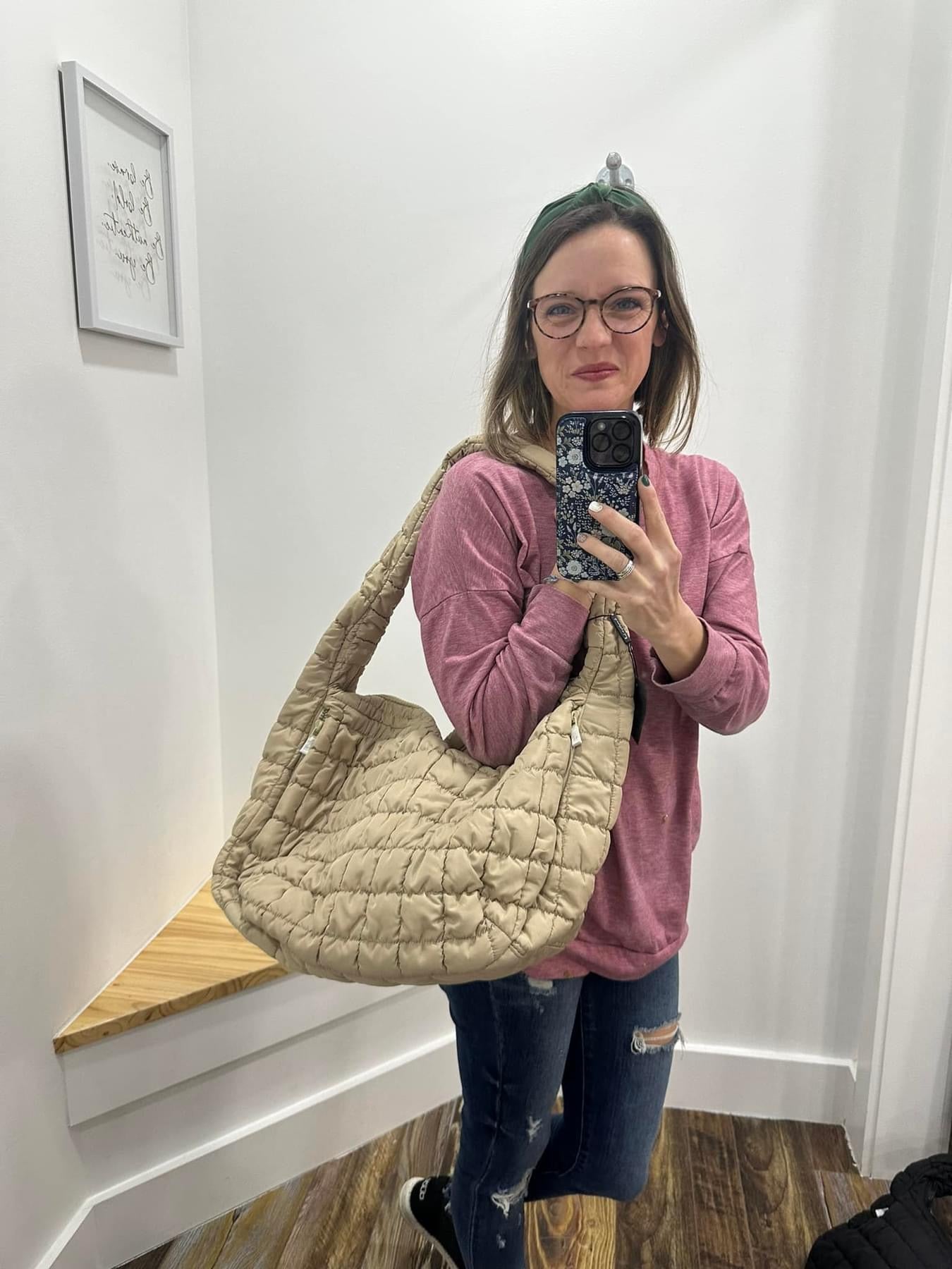 CORA QUILTED PUFFER TOTE