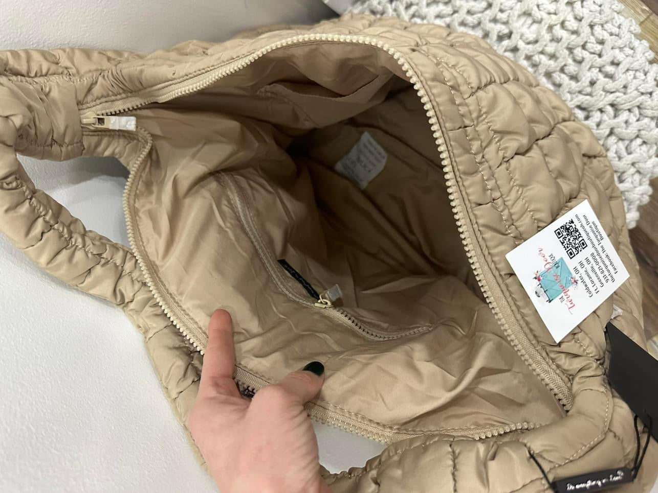 CORA QUILTED PUFFER TOTE