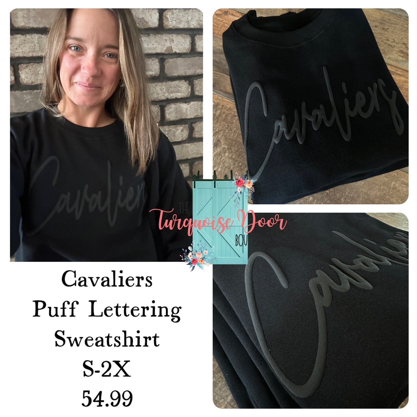 CAVALIERS PUFF LETTERING SWEATSHIRT