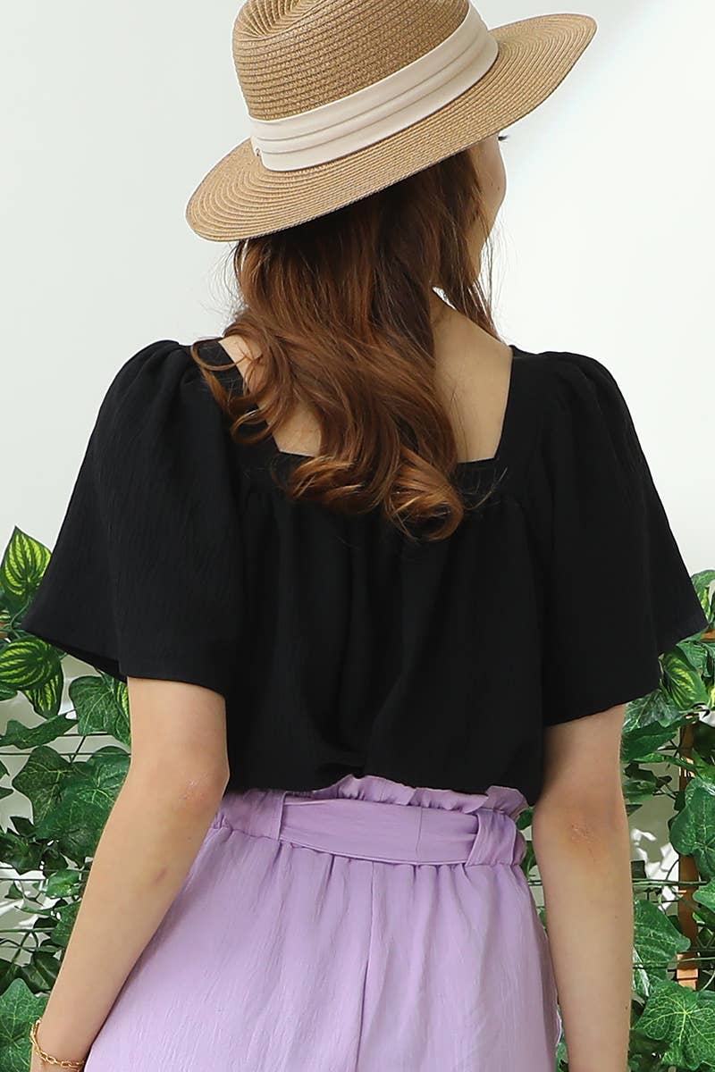 Square Neck Ruffle Top 192