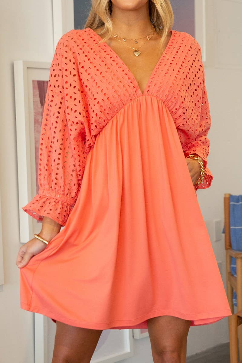 Eyelet Dress with Pockets 10370