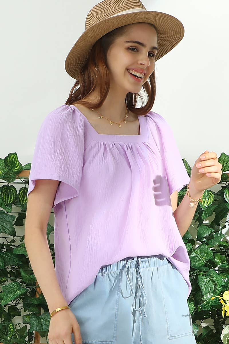 Square Neck Ruffle Top 192