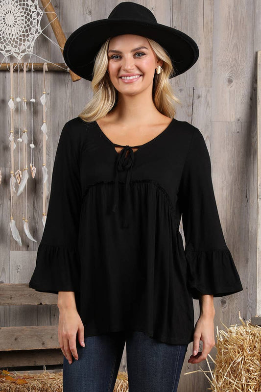 3/4 SLEEVE DETAILED TOP 1401