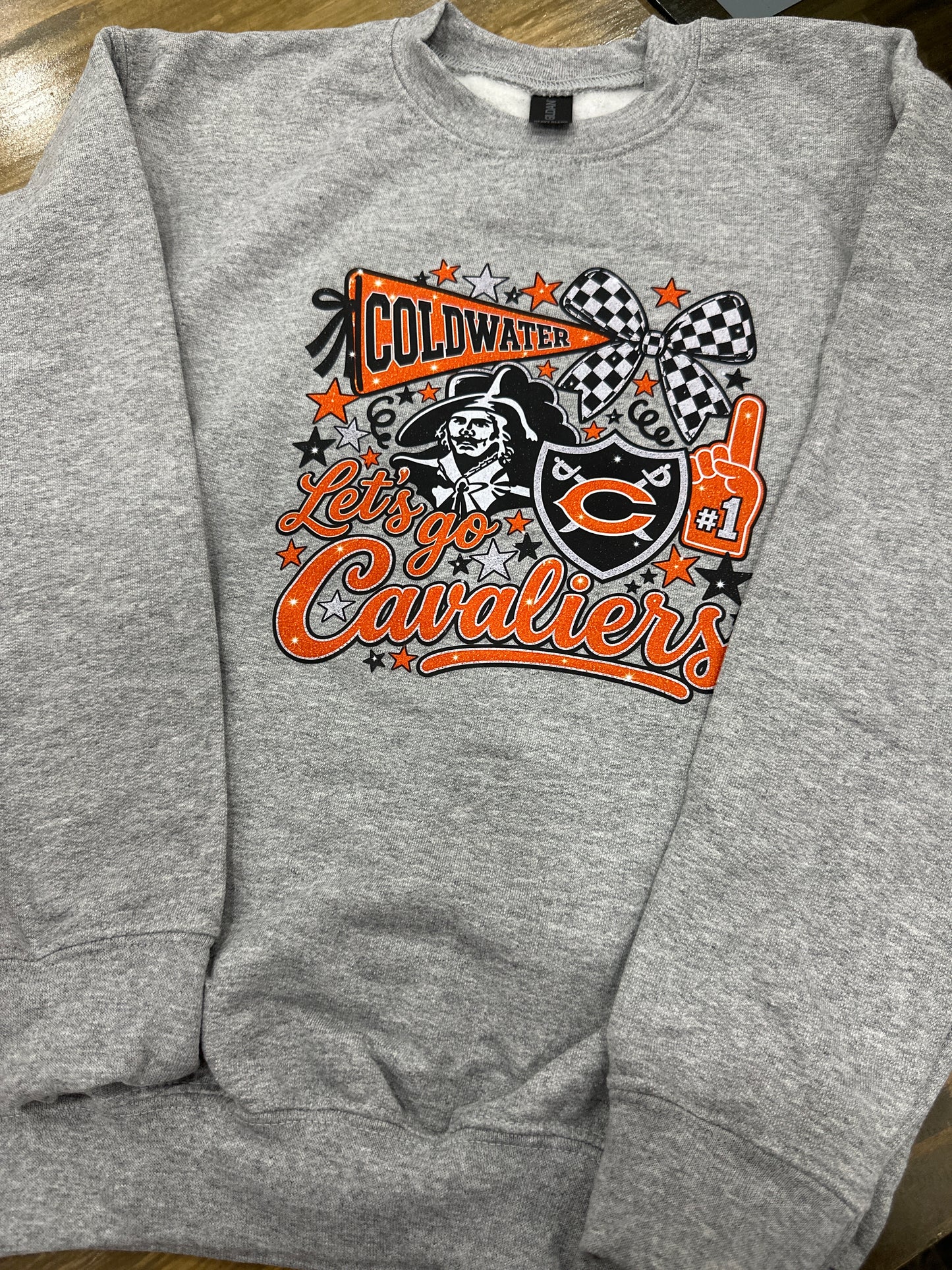 Girls Glitter Cavs Crewneck