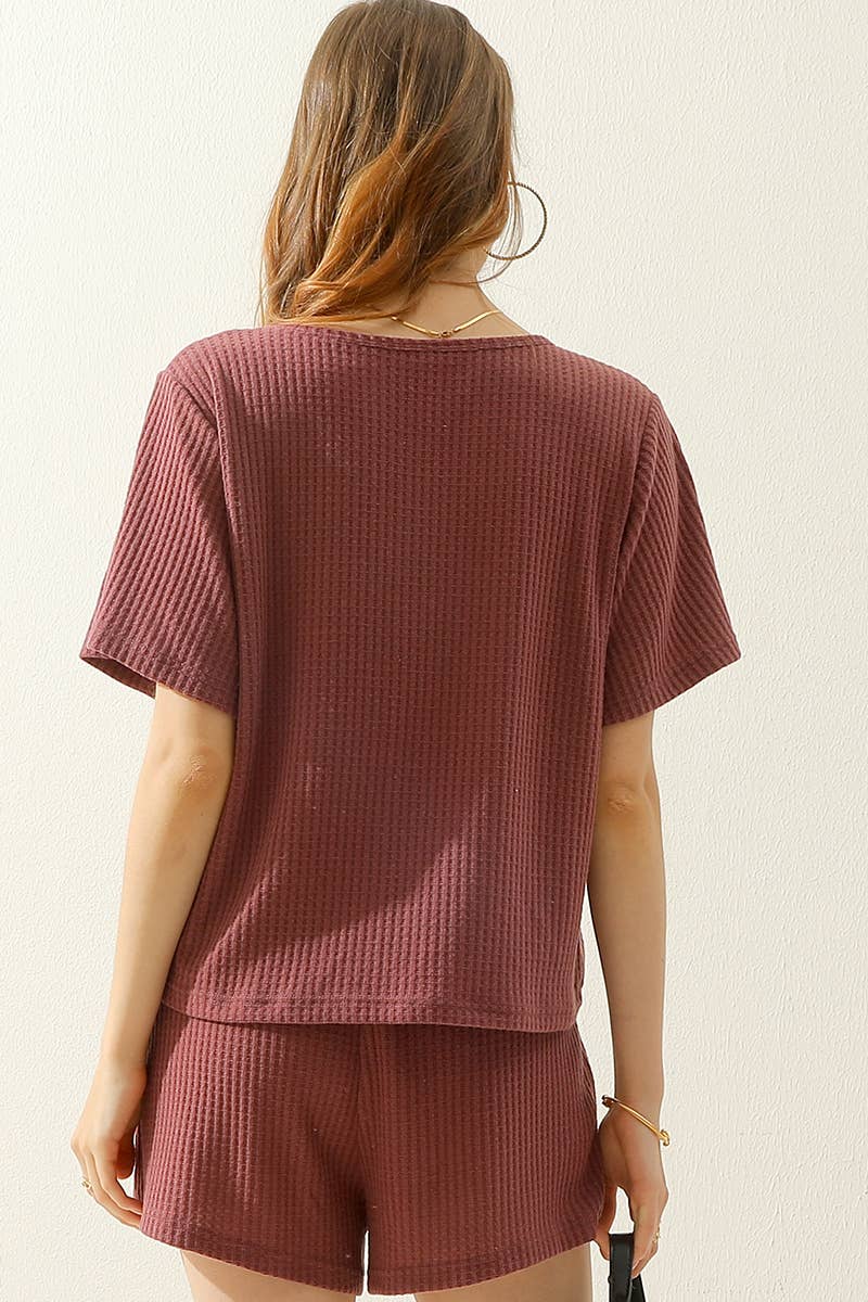 Waffle Knit Short & Top Set 274