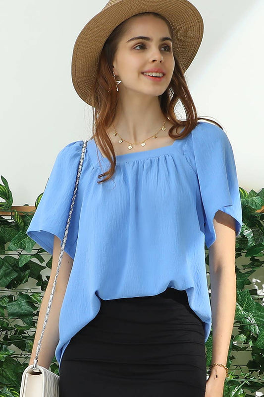 Square Neck Ruffle Top 192
