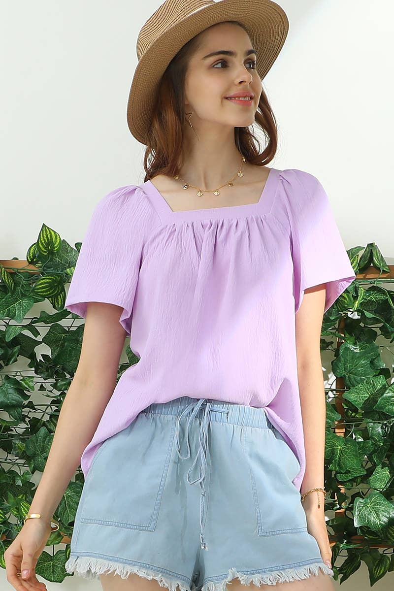 Square Neck Ruffle Top 192