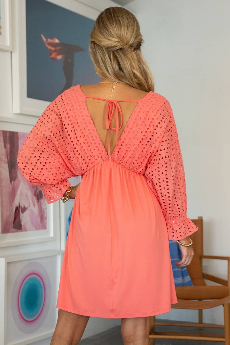 Eyelet Dress with Pockets 10370