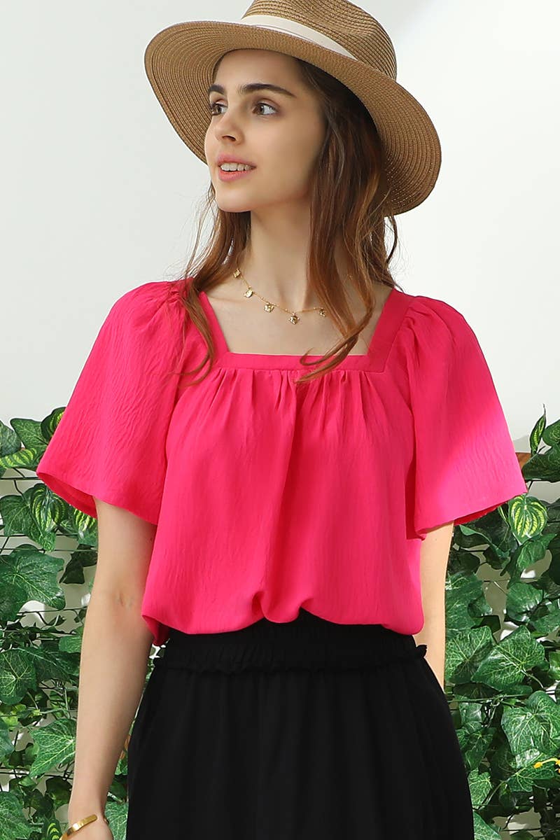 Square Neck Ruffle Top 192