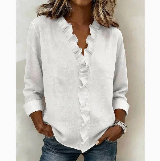 Ruffled Trim Blouse