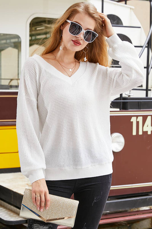 V-Neck Knit Top 712