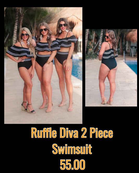 RUFFLE DIVA SWIMSUIT