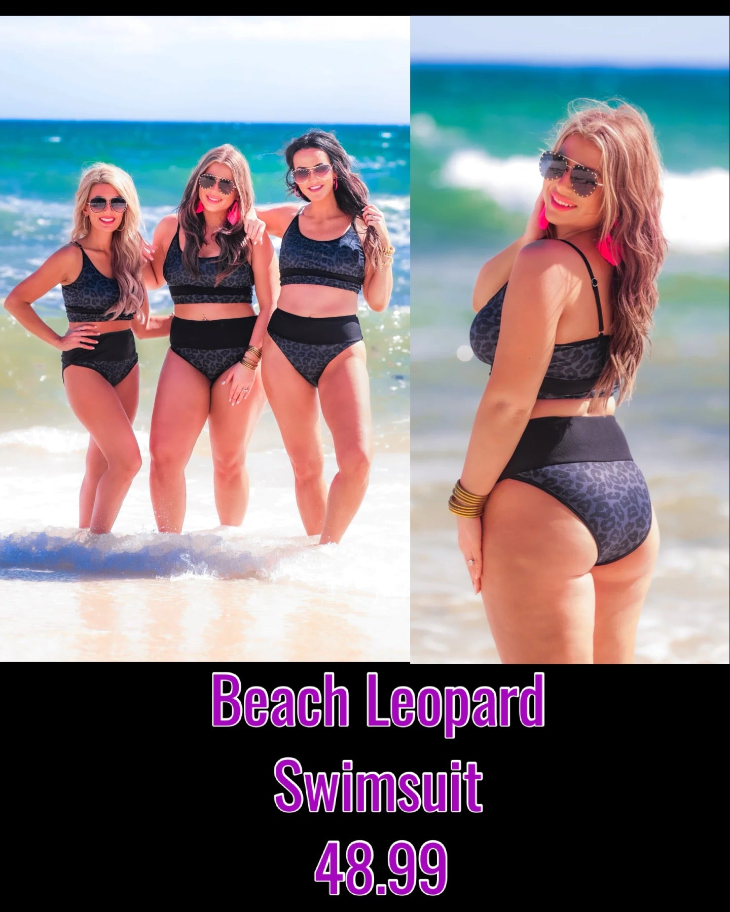 BEACH LEOPARD SWIMSUIT-2 PIECE