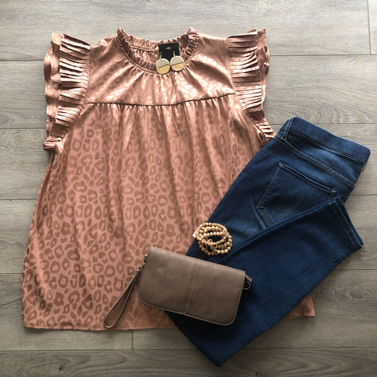 Taupe Leopard Top