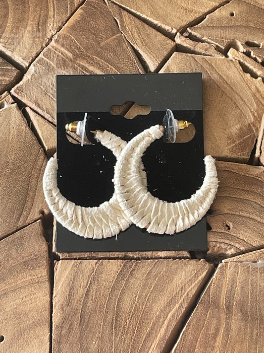 Woven Suede Hoop Earring