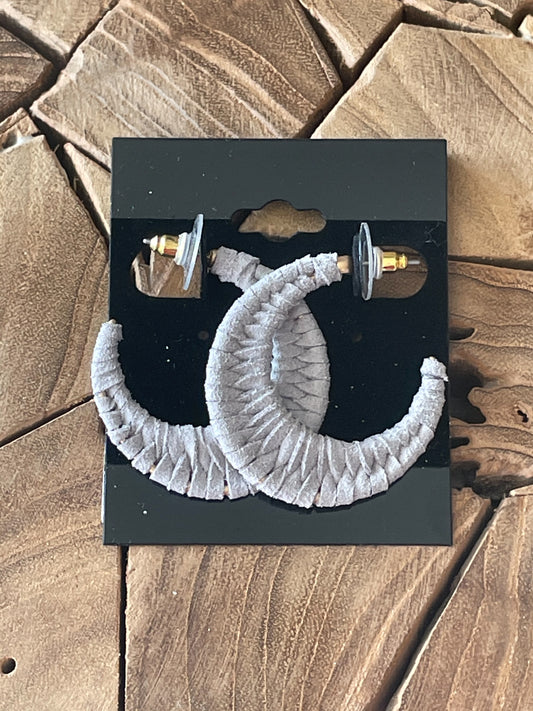 Woven Suede Hoop Earring