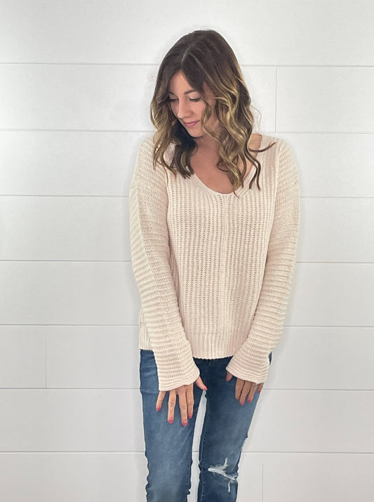 Ribbed Knit Plus Pullover Sweater