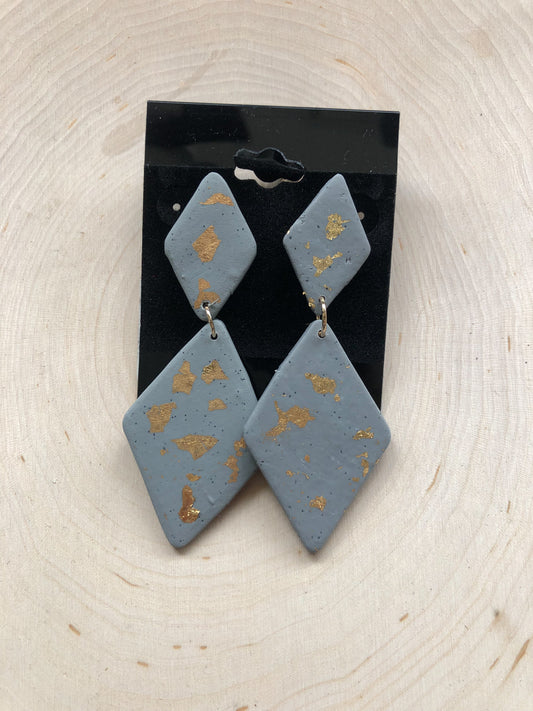 Grey & Gold Diamon Earring