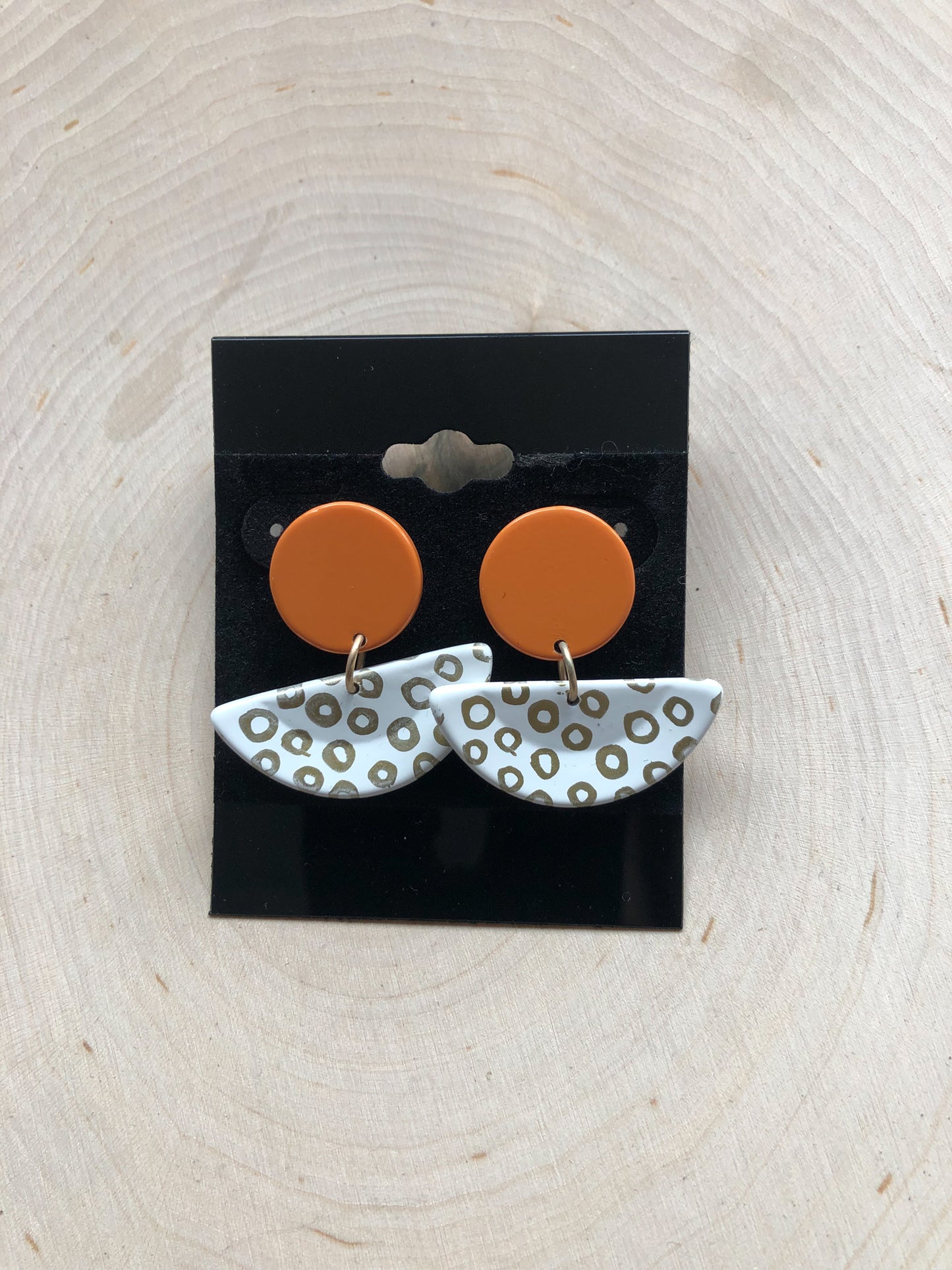Orange & Leopard Earring