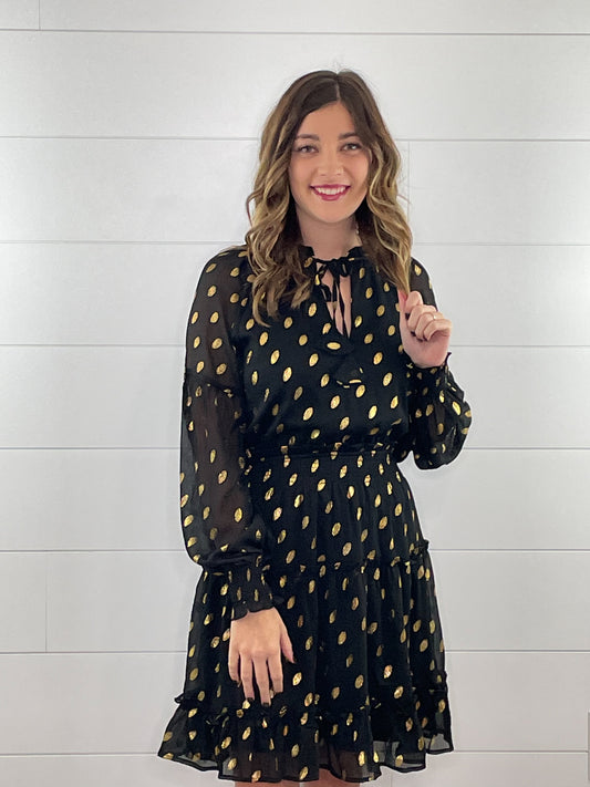Gold & Black Circle Dress