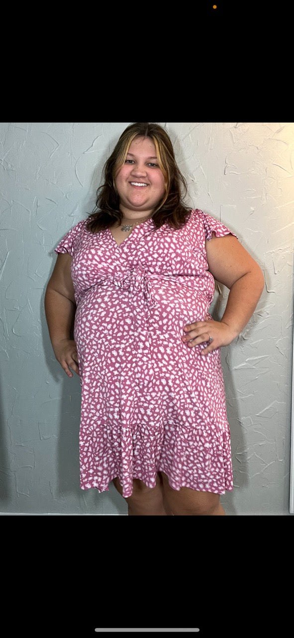 Curvy Pink Animal Print Dress