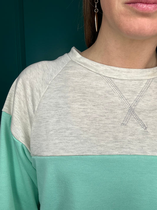 FRENCH TERRY COLORBLOCK PULLOVER-2946