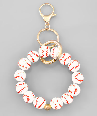 BASEBALL STRETCHY BANGLE KEYCHAIN