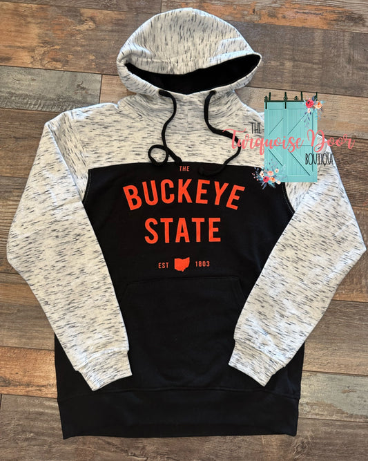 BLACK BUCKEYE COLORBLOCK HOODIE