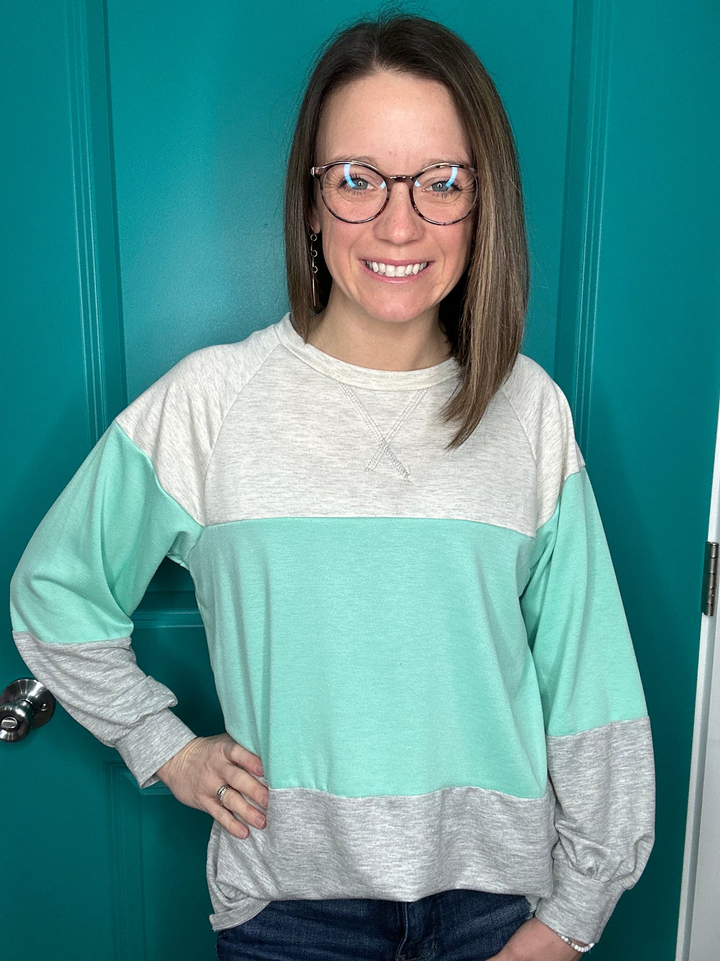 FRENCH TERRY COLORBLOCK PULLOVER-2946