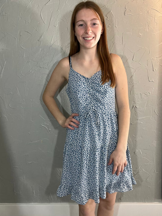 Blue Printed Tier Dress