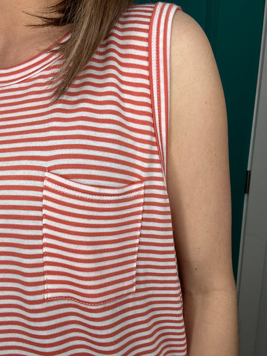 Orange Pinstripe Tank