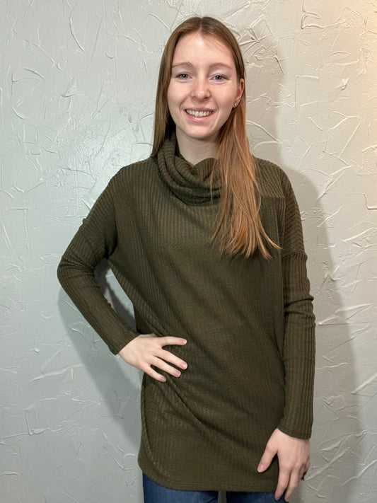 WAFFLE COWL NECK-25087