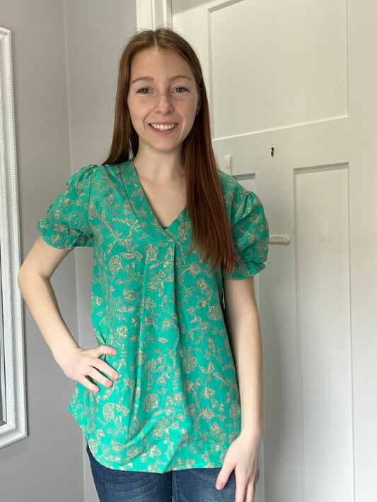 JACQUARD FLORAL DRESS TOP-5002