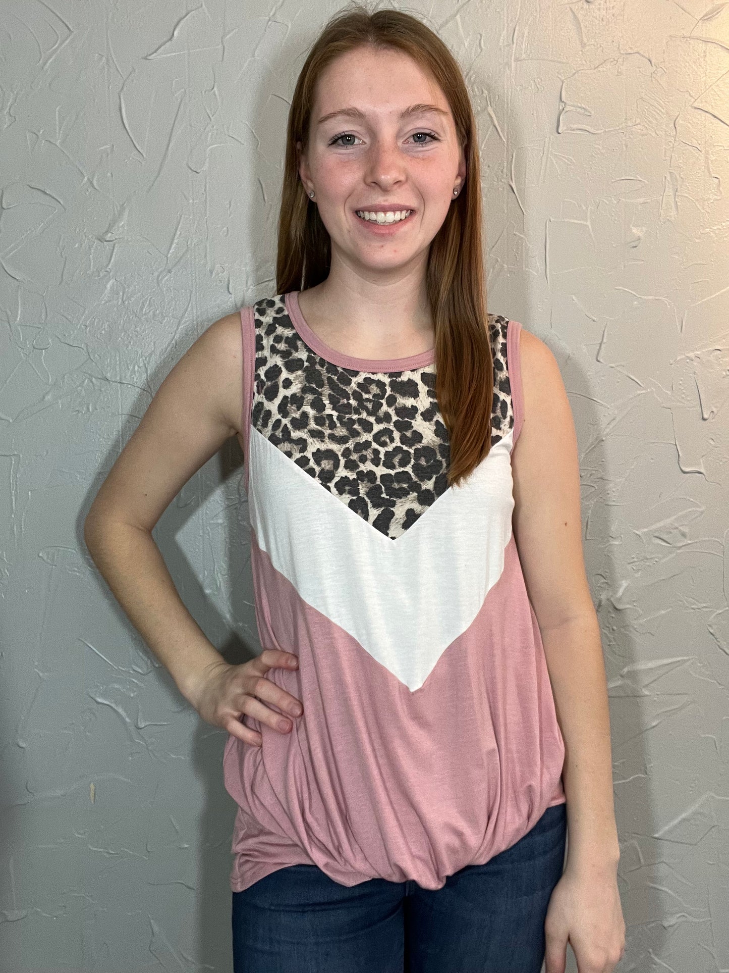 Dusty Pink Colorblock Tank