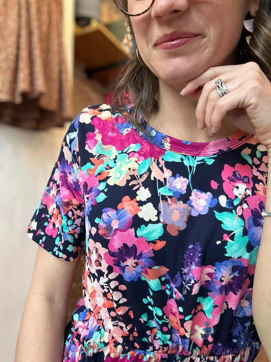 MULTICOLOR FLORAL MAXI DRESS