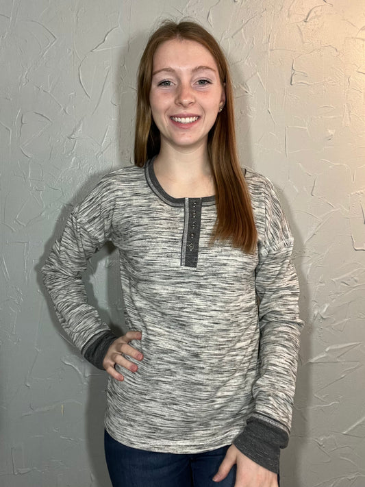 GRAY THERMAL HENLEY