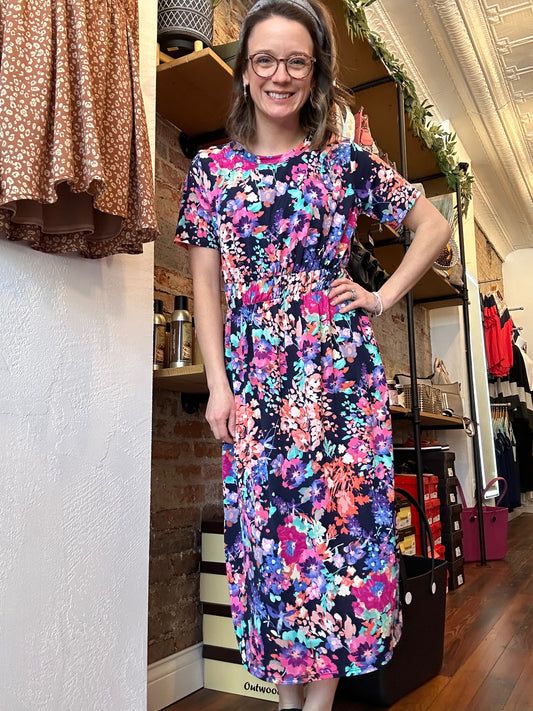 MULTICOLOR FLORAL MAXI DRESS