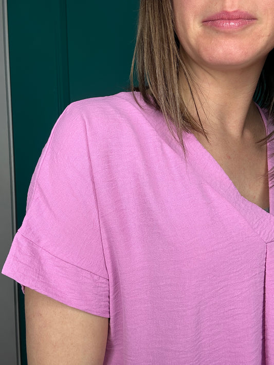 BUBBLE PINK V-NECK-4678