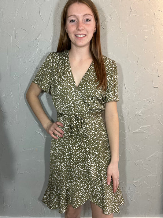 Green Tea Pattern Dress