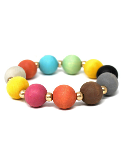 WOOD BALL STRETCH BRACELET