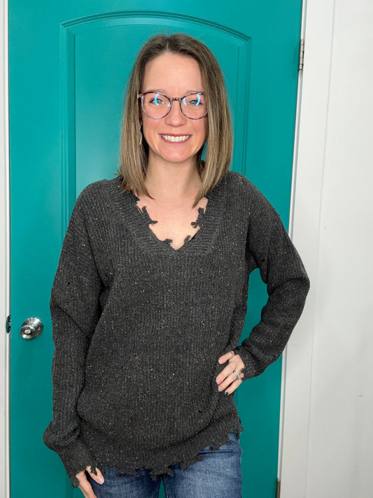 DISTRESSED SWEATER-2116