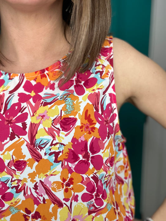 Pink Floral Tank Top