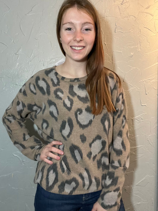 TAN ANIMAL PRINT FLEECE