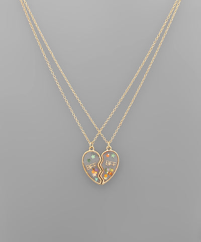 BFF HEART NECKLACE SET