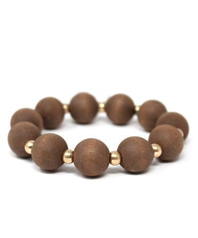 WOOD BALL STRETCH BRACELET