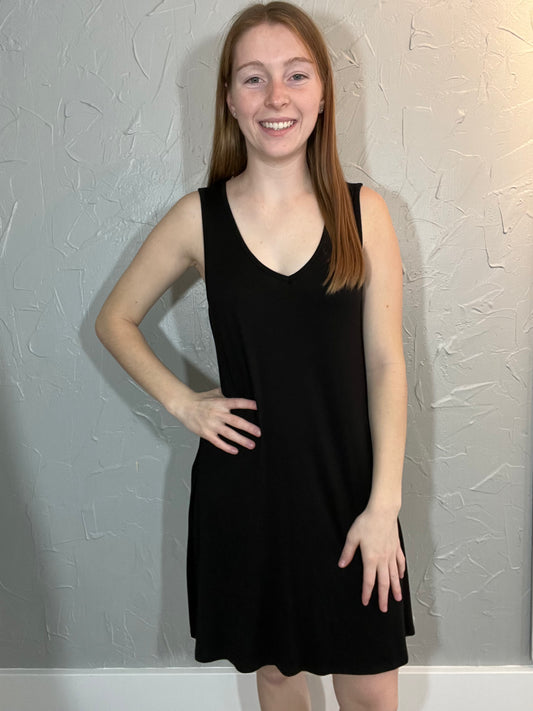 Black Basic Swing Dress